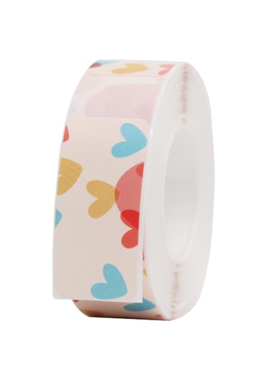 Dofolink Renkli Kalp Şekilli Etiketler - Suya Yağa Dayanıklı, Termal Yazdırılabilir, 30x15mm 200 Adet - Ev, Ofis Ve Ticari Kullanım İçin 1 Rulo