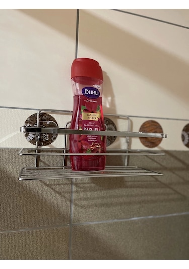 Banyo Köşe Rafı Tek Katlı Şampuanlık Duvara Monte Çok Renkli