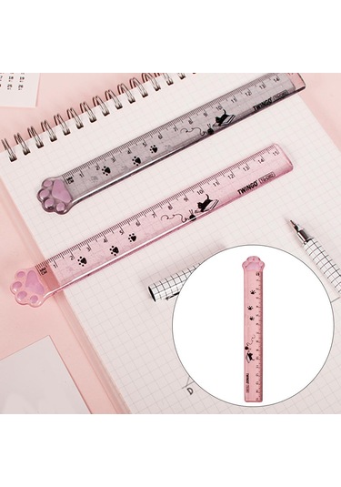 Dolıty Sevimli Öğrenci Cetveli Kedi Pençe Şeklinde Pembe