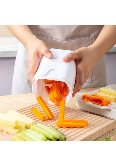 Meridiangoods Beyaz Patates Kesici Kaymaz Tabanlı Çok Amaçlı Sebze Dilimleyici Ev Kullanımı Beyaz