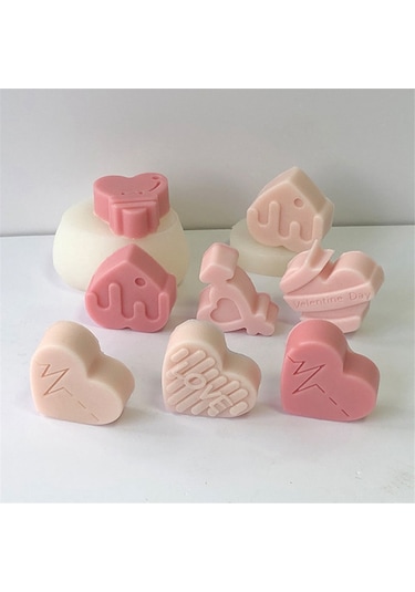 Gildedwill Aşk Kalp Çikolata Silikon Kalıp Şeker Bisküvi Kalıbı Aşk Buz Tepsisi Pişirme Aracı Hediye Aşk Fondan Kek Mum Kalıbı