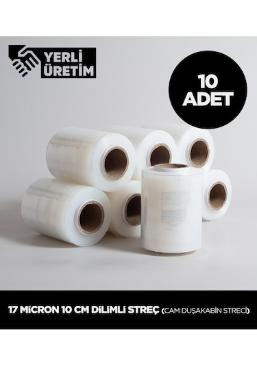17 Micron 10 Cm Dilimli Streç Cam Duşakabin Streci - 10 Adet