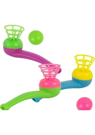 10 Adet Oyuncak Saksafon Popit Pipet Top Üfleme Oyunu Hediyelik Parti Eğlencesi 10