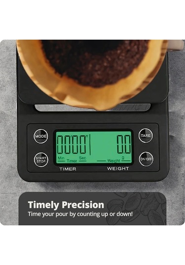 Oldfriend Yüksek Hassasiyetli Mini Çay Terazisi 0.1g Zamanlayıcılı Siyah Lühet Versiyon + Izgara Taban Siyah Yüksek Kalite Versiyon + Yalıtım Pedi