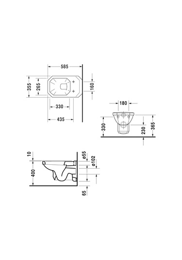 Duravit 1930 Asma Klozet Yavaş Kapanır Kapak Dahil Beyaz, 0182390075 Beyaz