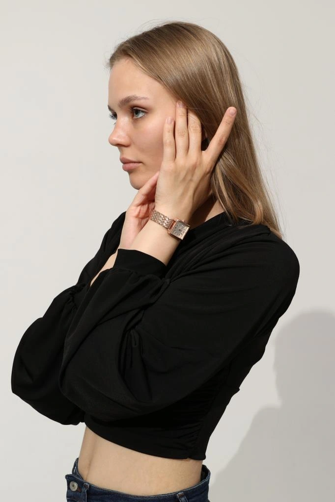 Minimal Kare Rose Kadın Kol Saati Rose Gold