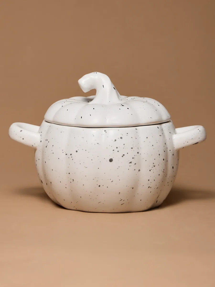 Agness Fırında Pişirmek İçin Kapaklı 600 Ml "balkabağı" Kalıbı 204232965 Beyaz