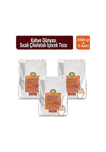 Kahve Dünyası Teneke Sıcak Çikolata 3 x 1 KG