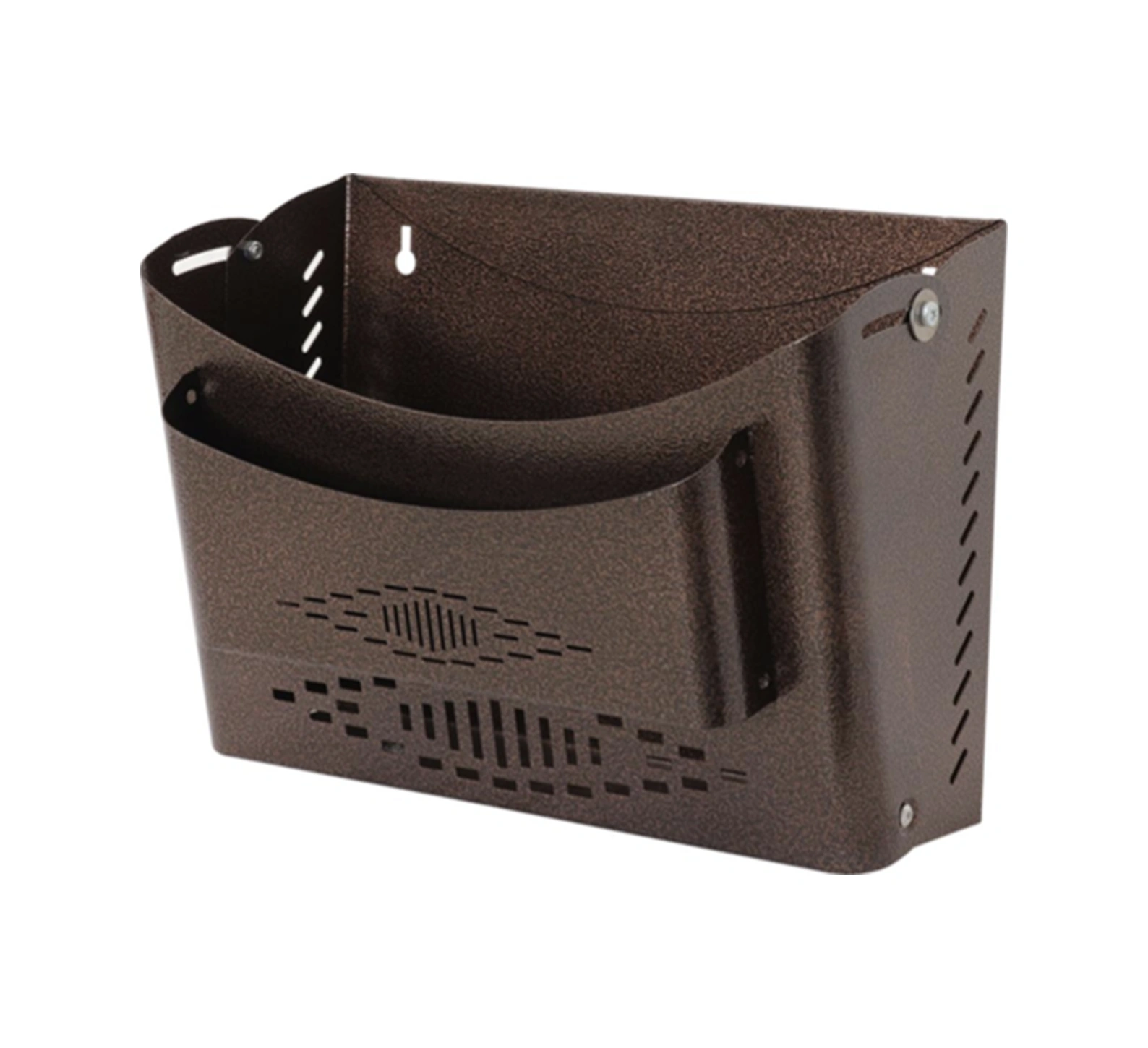 Akşan Metal Apartman Site Gazetelik İlan Posta Kutusu Kahverengi