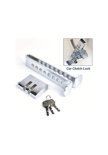 Willowhaven 1 Adet Evrensel Araç Debriyaj Kilidi Paslanmaz Çelik Çalışma Önleyici Direksiyon Fren Pedalı Emniyet Aracı Gümüş