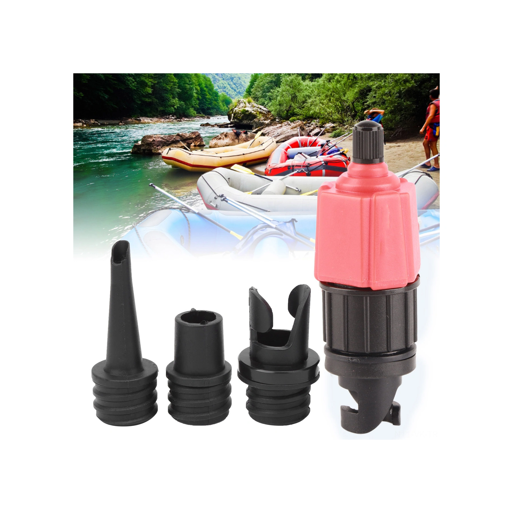 Vkemall Sup Valf Adaptörü - Nylon+alüminyum, 3 Farklı Bağlantı, Leak-proof - Sup, Kano, Lastik Bot, Havlu Yatağı İçin Hava Pompa Dönüştürücü