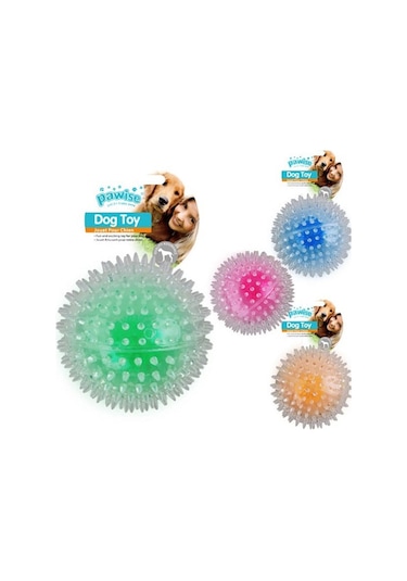 Pawise 14552 Işıklı Dikenli Zıplayan Top Large 15 CM Çok Renkli