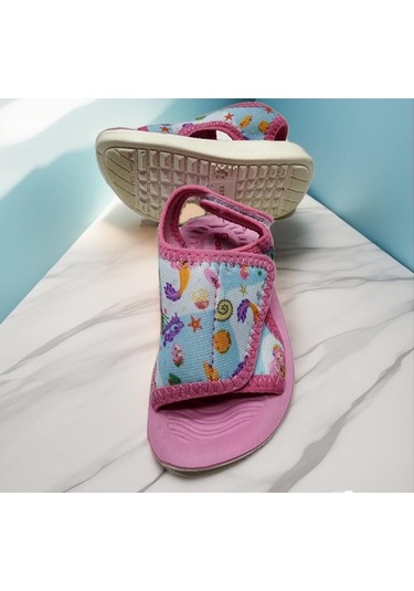 Çocuk Günlük Yazlık Cırtlı Ayarlanabilir Sandalet Pembe