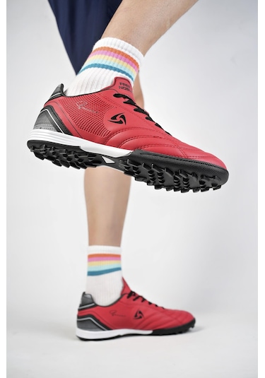 Muggo Peter Unisex Halı Saha Çim Saha Futbol Ayakkabısı Kırmızı