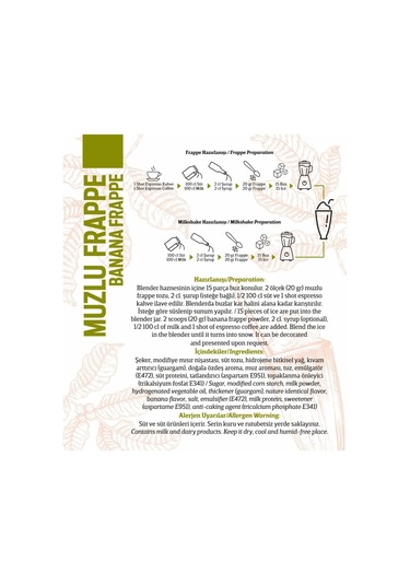 Oze Frappe Seti Çilek + Karamel + Kivi + Mango + Muz + Böğürtlen 6 x 250 G