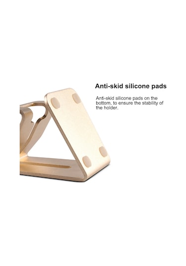 Kosona Alüminyum Masaüstü Telefon/tablet Tutucu - Dikdörtgen Tasarım, Kaymazsız Tabanca, Şarj Delikli, Hafif Ve Taşınabilir - Gümüş Renk GÜMÜŞ