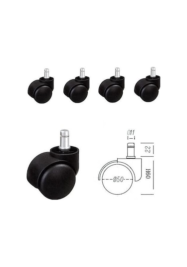 Fullreyon 5 Adet Dönerli  Tekerlek Ofis Ve Bilgisayar Koltuğu Tekeri