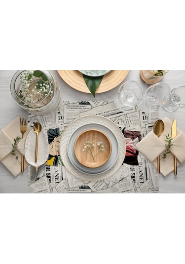 Adawall Home Superman Kumaş Amerikan Servis 4'lü Set Çok Renkli