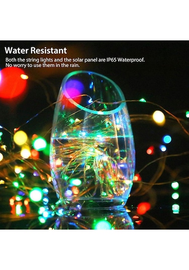 Renkli 50-300 Led Güneş Dize Lambası 8 Modlu Bakır Tel Lamba Su Geçirmez Güneş Hikayesi Lambası 7m Renkli