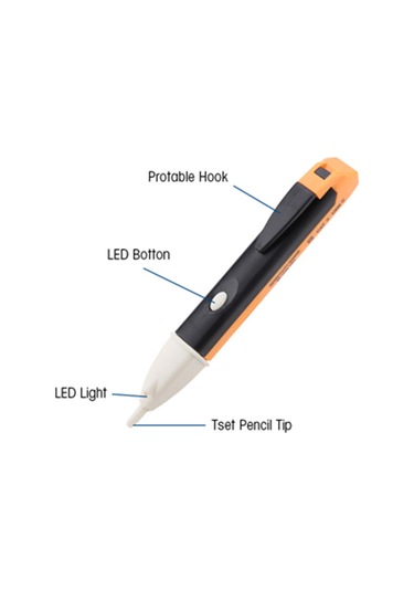 Yaozixa 60v-1000v Ac Dijital Voltaj Testeri, İletimli Tespit, Led Işık Ve Ses Uyarısı, Ev Ve Endüstriyel Kablolar, Soketler İçin Güvenli Test Kalemi