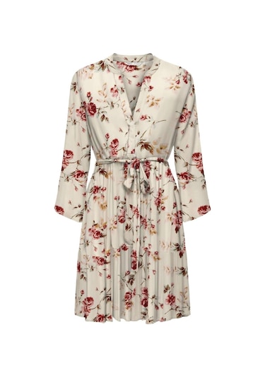 Onlclemmentıne Lıfe 3/4 Dress Wvn Noos Krem Cok Renklı