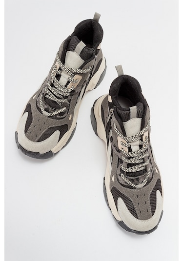 Luvishoes Lowel Buz Siyah Kadın Spor Bot Buz Gri - Siyah