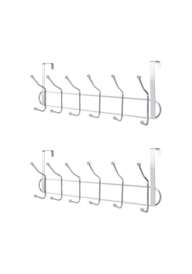 Dione Store 2 Adet Kapı Arkası Askılık 12'li Metal Askı Metal