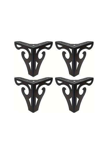 Hightower Siyah 4 Adet Minimalist Mobilya Ayakları, Ayarlanabilir Dayanıklı Metal Bacaklar Siyah