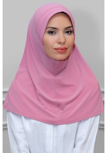 Gül Kurusu Pratik Hazır Geçmeli Tesettür Eşarp Sandy Kumaş Sade 1 Gülkurusu