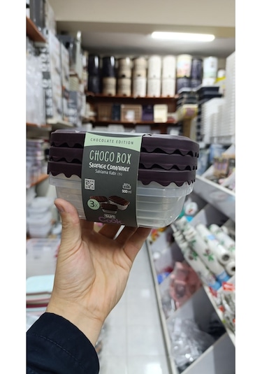 Saklama Kabı 3'lü Mükemmel Kullanım Sunar Kahverengikapak-şeffafkabı