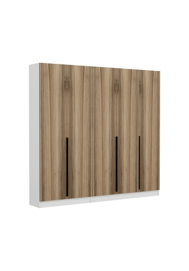 Minar Kale 210 Cm 5 Kapaklı 3b Raf Portmanto Beyaz Dore Plus