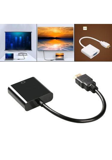 Homyl Kablo - Vga 1080p Video Kablosu, Masaüstü Pc Için Siyah