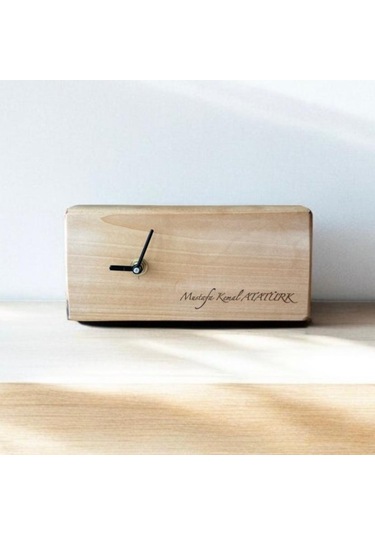 El Yapımı Hediyelik Kişiselleştirilebilir Ahşap Masa Saati