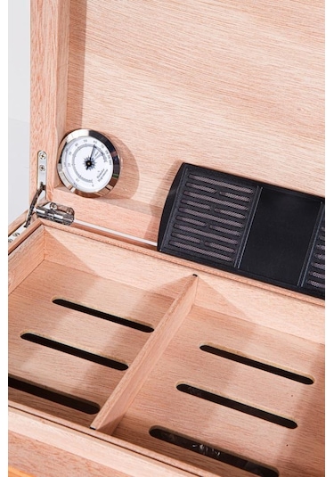 Humidor / Puro Saklama Kutusu Kahverengi - Siyah