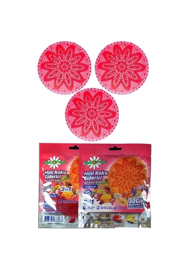 Mini Lavabo Pisuvar Süzgeci Koku Giderici Tropical 3'lü Paket