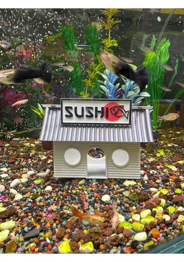 Sushi Evi-akvaryum Dekoru-gri Csıfhılvhsf, One Size