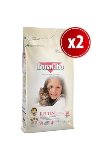 BonaCibo Kitten Tavuklu Yavru Kedi Maması 2 x 1500 G