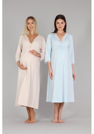 Bone Club 5302 Mavi Hamile Lohusa Gecelik 001