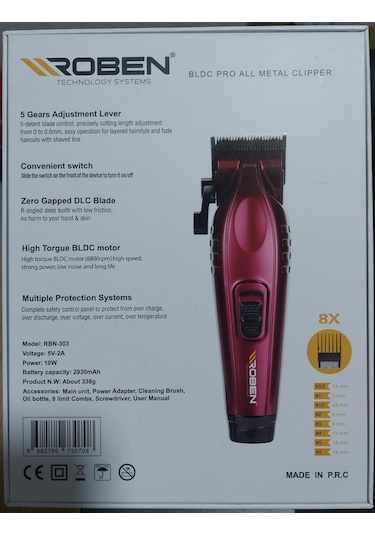 Roben Profesyonel Tıraş Makinesi Rbn-303 1 - 2 Saat