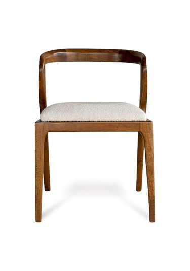 Akrep Beyaz Kumaş Ceviz Ahşap Sandalye