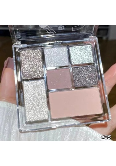 7 Renk Göz Farı Paleti İnci Mat Toprak Rengi Göz Farı Taşınabilir Parlak Uzun 25 01