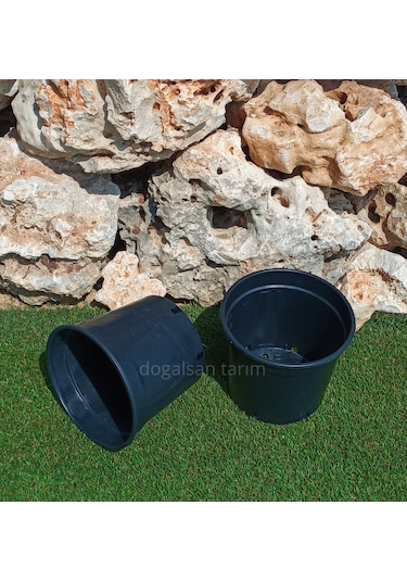 10 Adet 4,7 Lt Siyah Yuvarlak Üretim Saksı Fide Saksı Çiçek Saksı