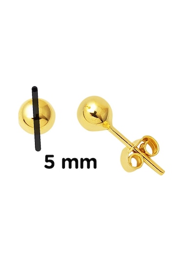 Bilezikci 14 Ayar Altın Top Küpe 5 mm. KPDLY14K28468