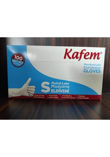 Kafem Beyaz Lateks Eldiven Pudralı (M) 100 Lü X 5 Paket