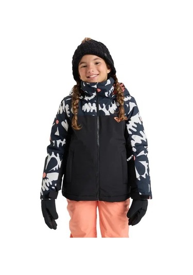 Roxy Galaxy Gırl Jk Kız Çocuk Anthracite - Plaid 2 Snowboard Ceketi Ergtj03200-6457 Siyah