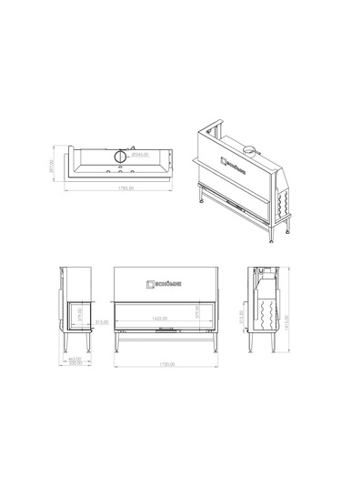 Schömne Elegance Asansörlü Çelik Şömine Haznesi Sol Açık 160 Lık
