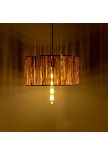 Opal Avize Doğal Muz Lifi Işlemeli: 40Cm