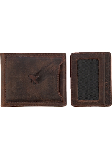 Hakiki Deri Erkek Cüzdan Eskitme Kahve Kahverengi