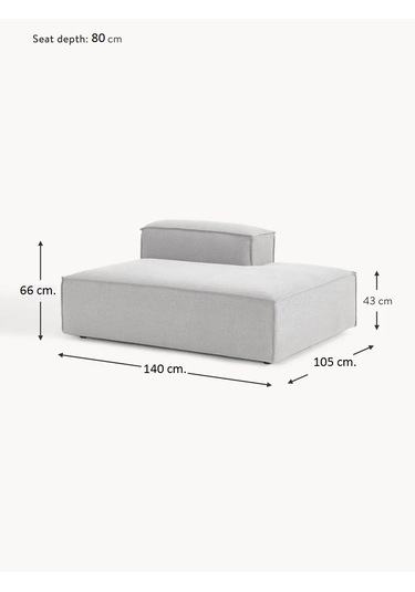 Most Mollis Sağ Pro Köşe Modül 32 Gri Keten Kumaş Yumuşak Sünger