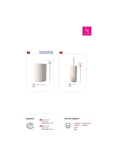 Primanova Flores 2'li Banyo Seti - Bej